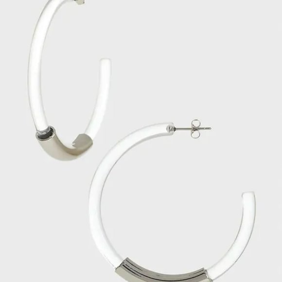 Banana Republic Jewelry - BANANA REPUBLIC Clear Hoop Earrings